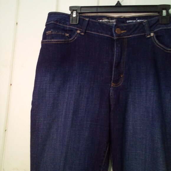 Lee Jeans Women 18 Long Curvy Fit Boot Cut Dark Wash Blue - Picture 5 of 16